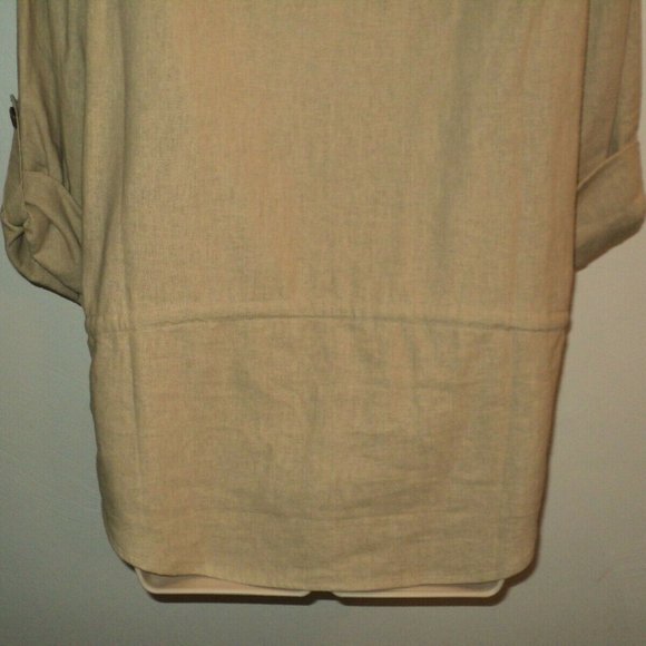 NEW Boston Proper OVERSIZED XS Top Tan Tab Sleeves - Picture 6 of 7